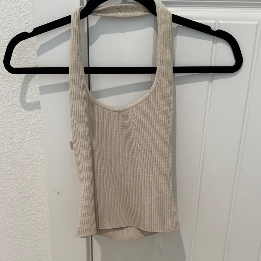 NWT Aritiza Babaton Sculpt Halter - XS Cream